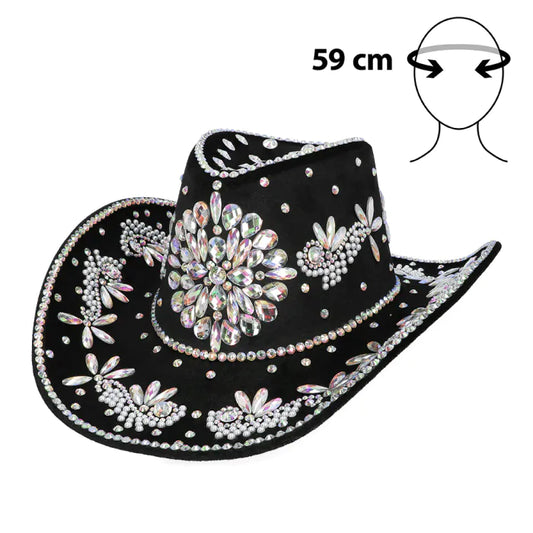 Black Crystal Gem Cowboy Hat