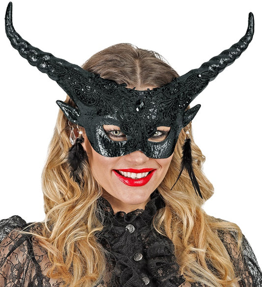 Theatrical Black Devil Eyemask