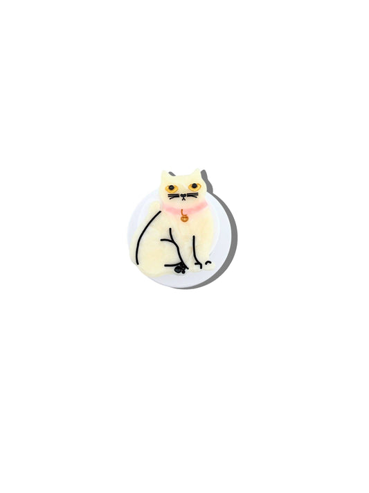 Solar Eclipse Hand-painted Kawaii Cat Grip Charm