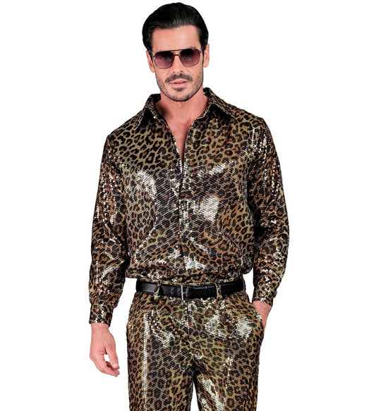 Party Fashion Leopard Sequin Shirt