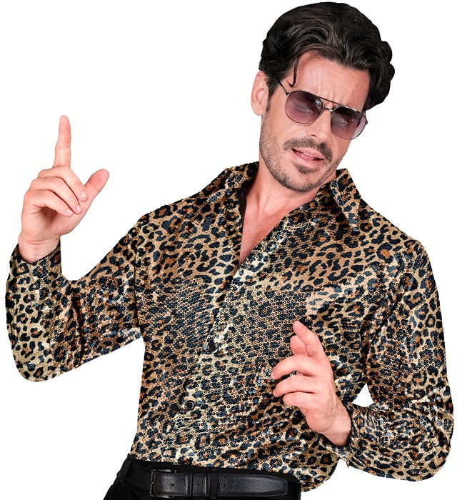 Party Fashion Leopard Sequin Shirt
