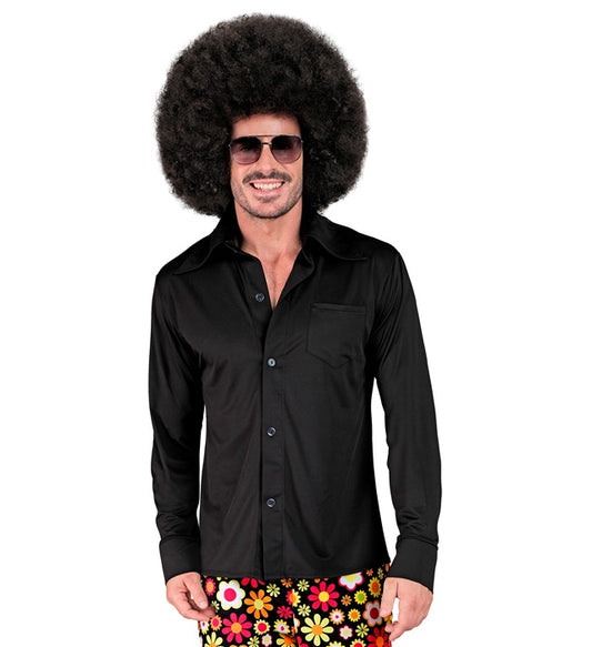 70s Groovy Style Black Shirt