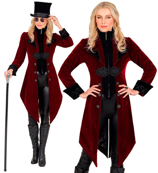 Burgundy Velvet Gothic Coat