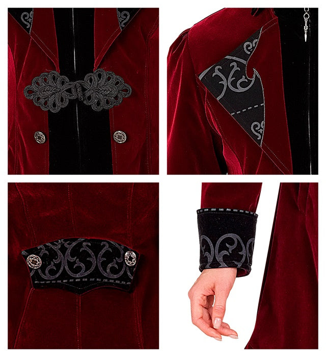 Burgundy Velvet Gothic Coat