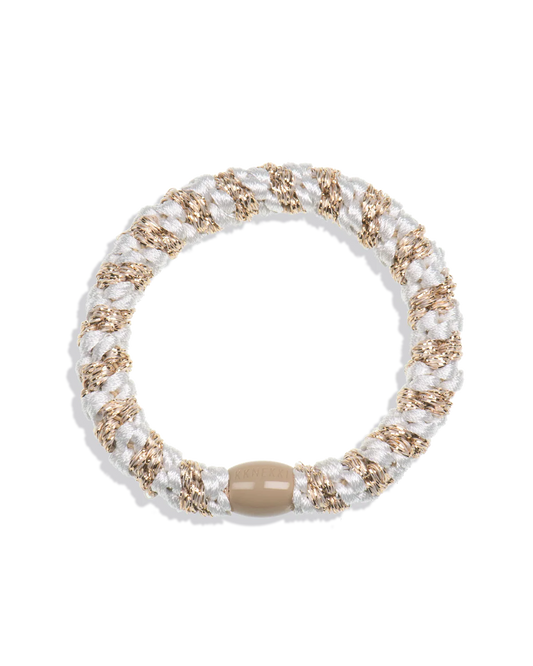 Kknekki White Beige Glitter Stripe