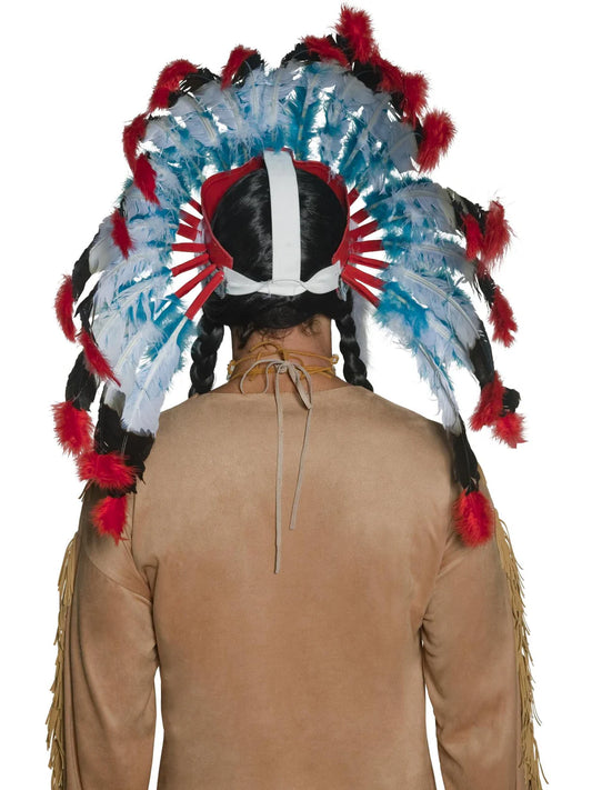 Blue Native American Feather Headdress