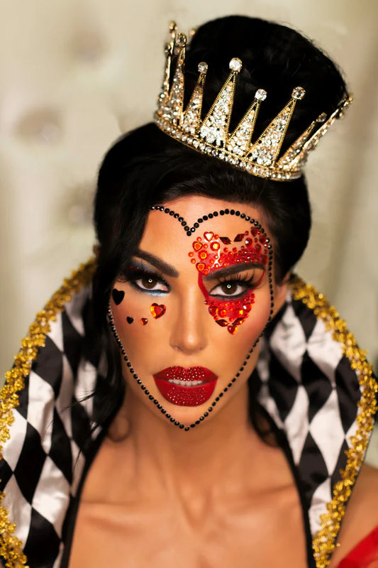 Queen of Hearts Adhesive Face Jewels Sticker