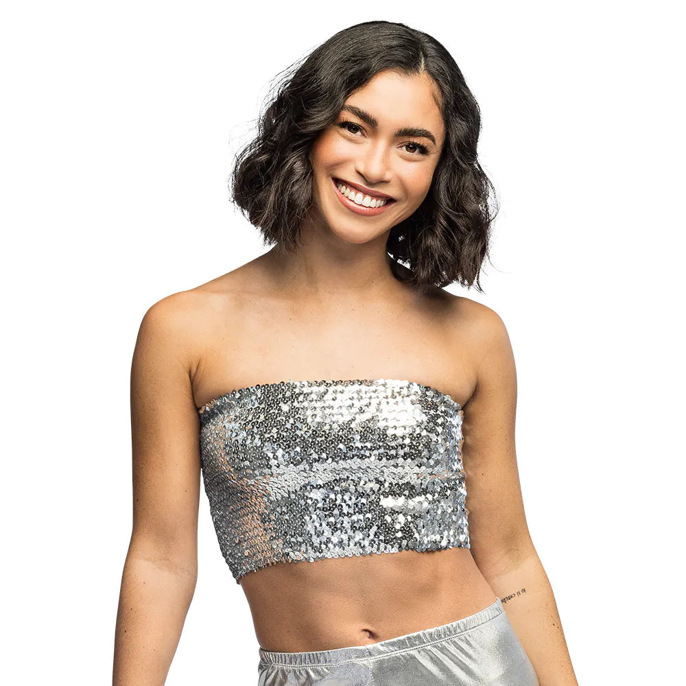 Silver Sparkle Bandeau Top COMING SOON