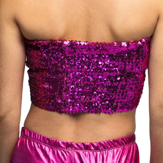 Pink Sparkle Bandeau Top