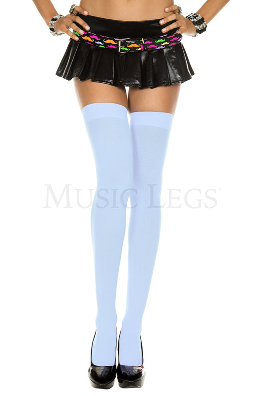 Baby Blue Opaque Thigh Highs
