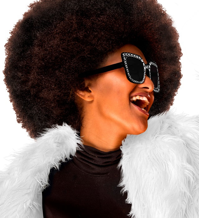 Black Bling Party Glasses