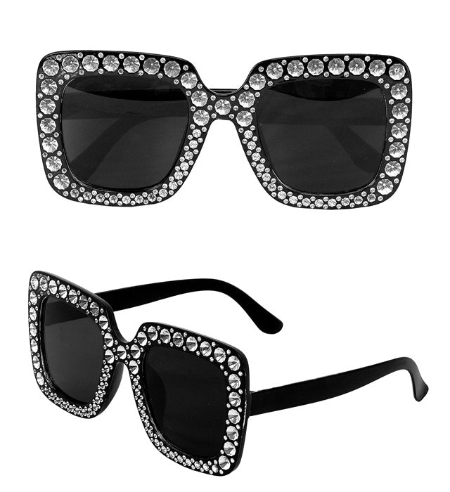 Black Bling Party Glasses