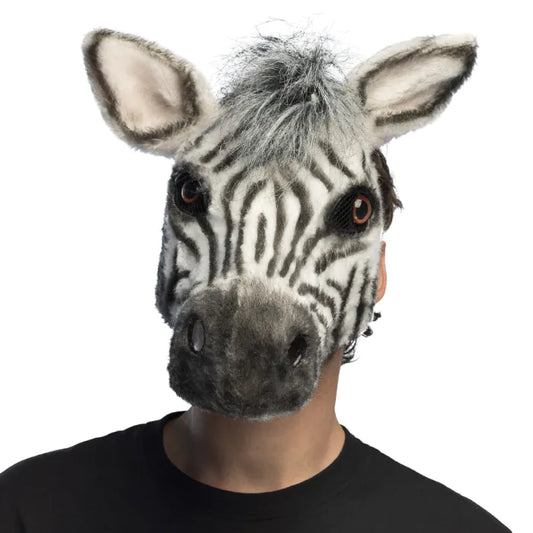Plush Zebra Half Mask
