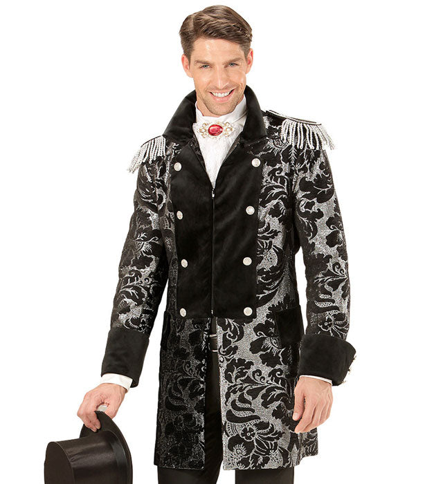 Mens Silver Jacquard Parade Coat