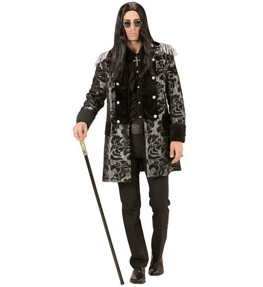 Mens Silver Jacquard Parade Coat