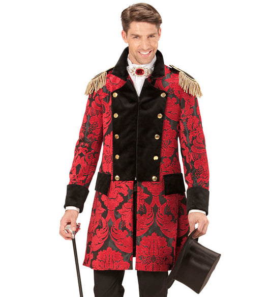 Mens Red Jacquard Parade Coat