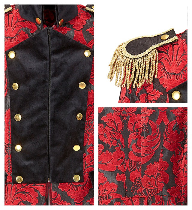 Mens Red Jacquard Parade Coat