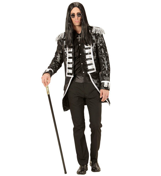Mens Silver Jacquard Parade Coat
