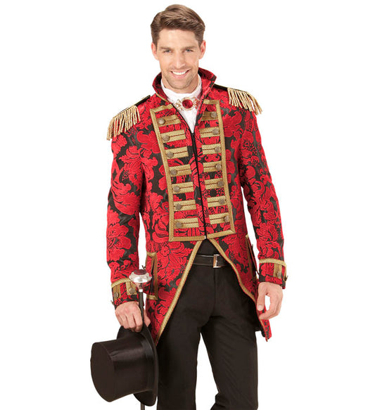 Mens Red Jacquard Parade Coat