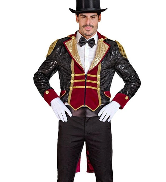 Black Mens Sequin Tailcoat