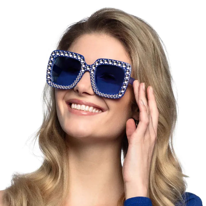 Blue Bling Party Glasses