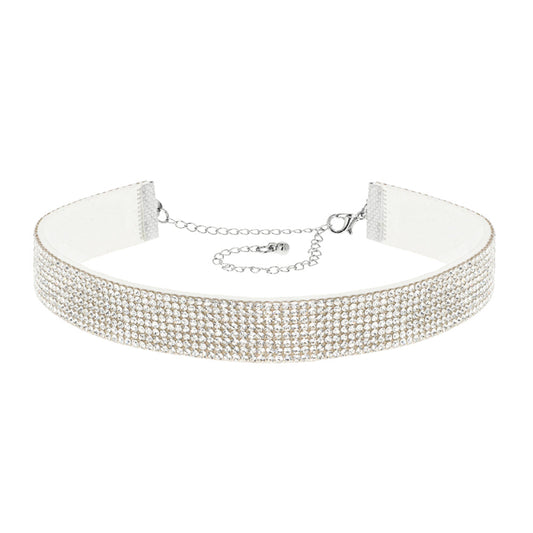 Crystal Choker - Silver