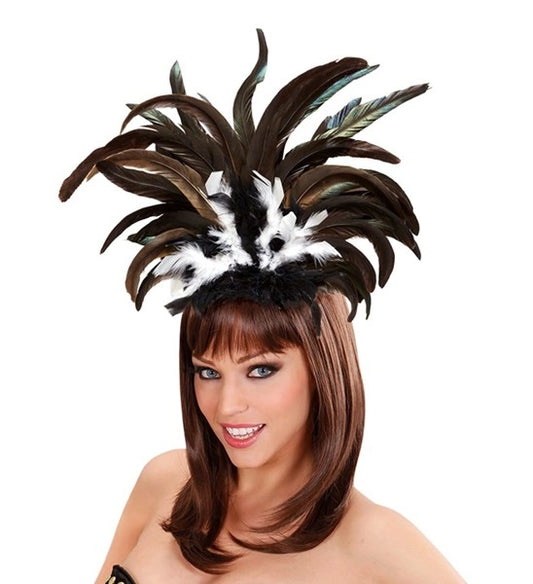 Black Copacabana Feathered Headband