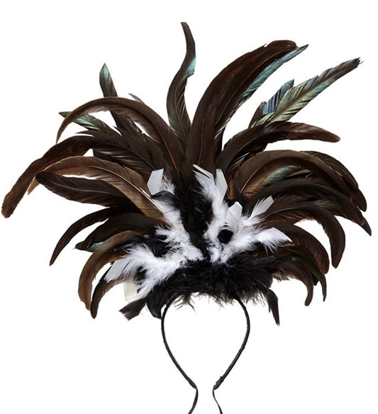 Black Copacabana Feathered Headband