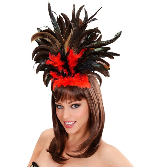 Red & Black Carnival Feather Headband