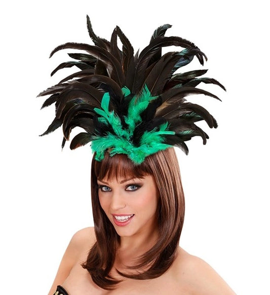 Green Copacabana Feathered Headband