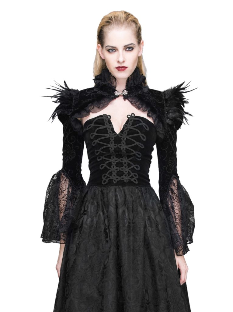 Vintage Gothic Short Feather Bolero