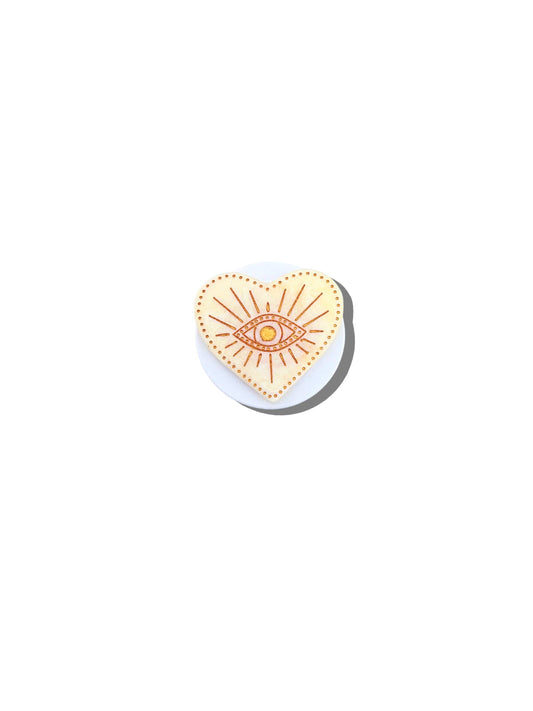 Solar Eclipse Hand-painted Celestial Eye Heart Grip Charm