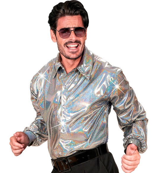 70s Disco Fashion Holographic Shirt
