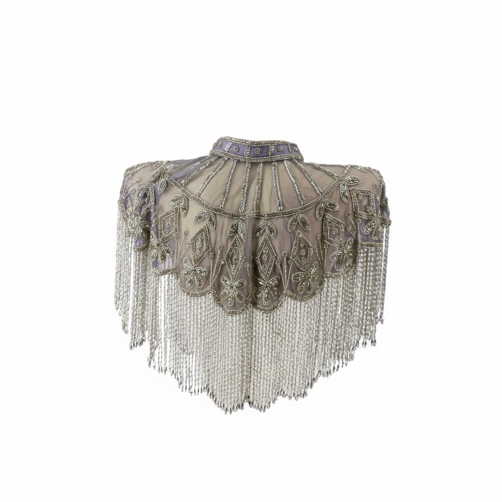 Beaded Cape with Fringing - Silver COMING SOON