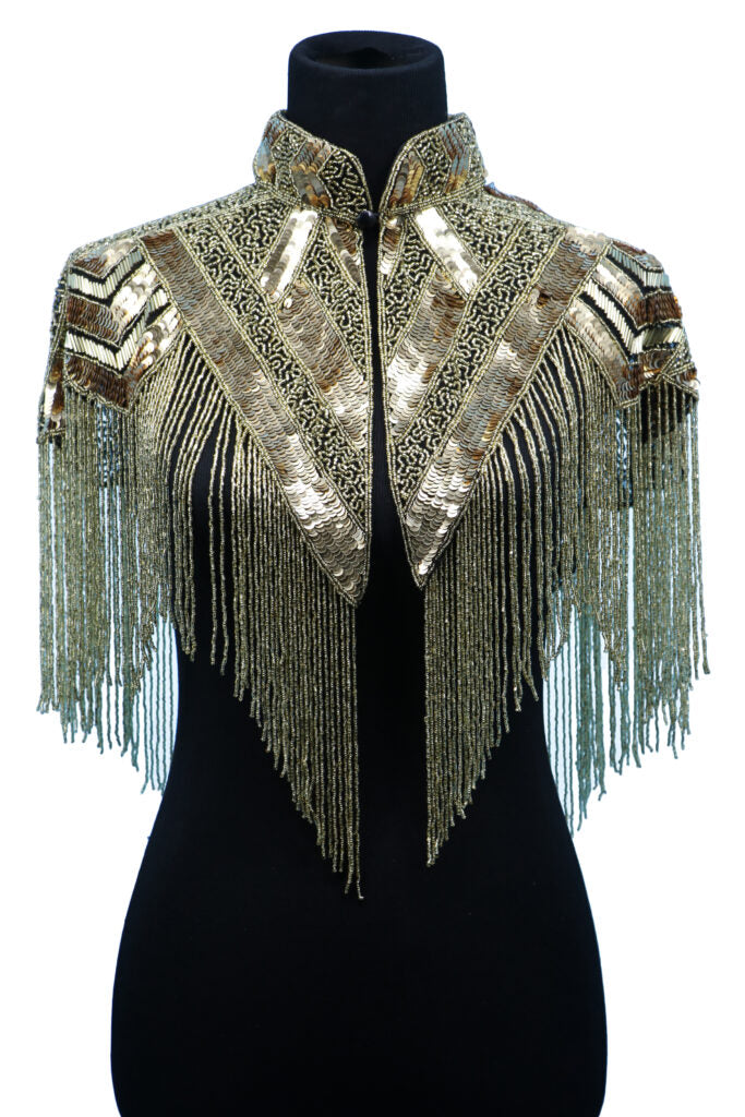 Beaded Shawl with Collar - Gold COMING SOON