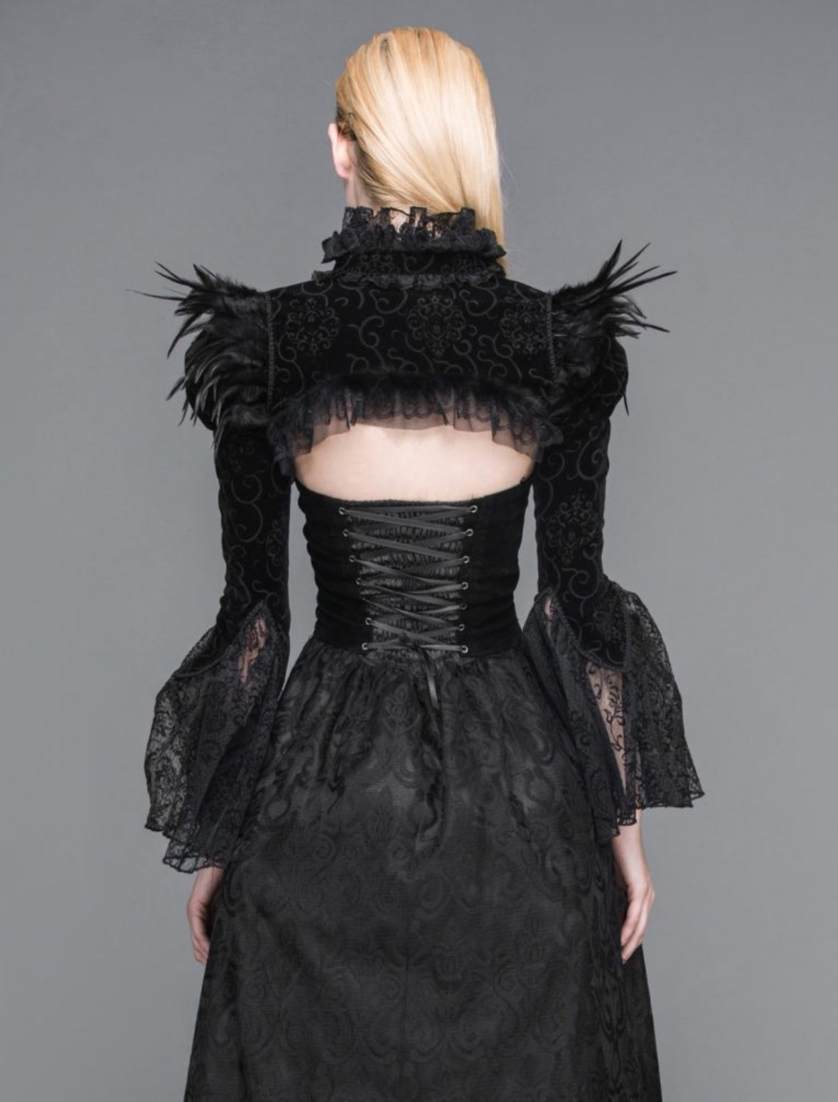 Vintage Gothic Short Feather Cape