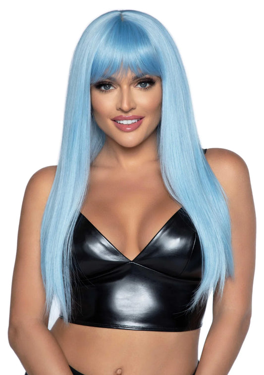 Long Straight Bangs Wig - Baby Blue