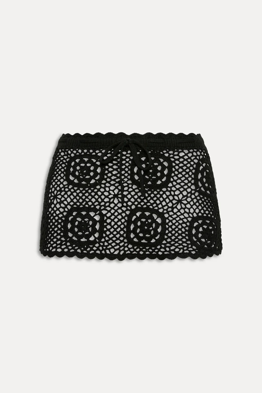 Frankies Bikinis Arlo Crochet Mini Skirt - Black