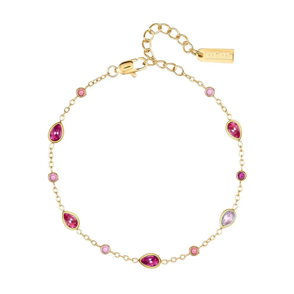 Bijoux De Mimi Beatrice Bracelet - Gold & Pink