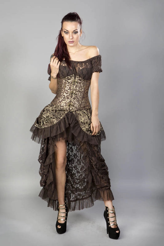 IN STORE ONLY - Candy C-Lock Underbust in Gold Scroll Brocade