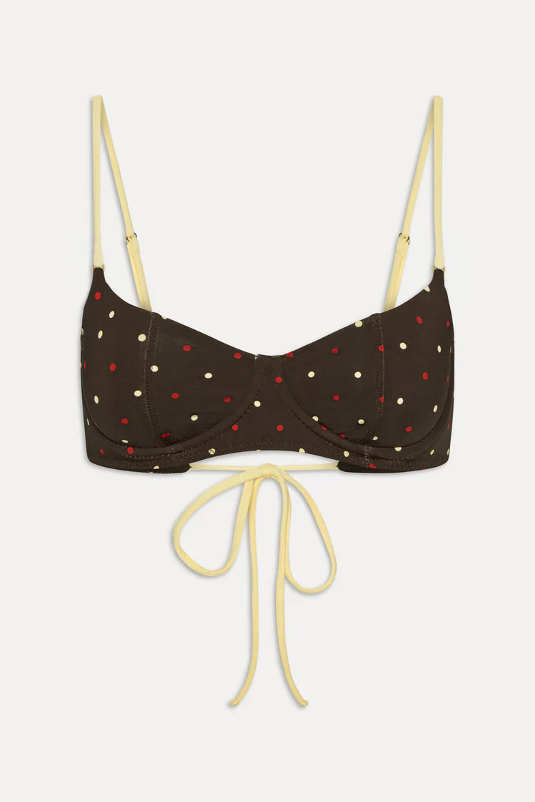 Frankies Bikinis Cola Satin Top & Mackenzie Satin Bottom - Honey Bug