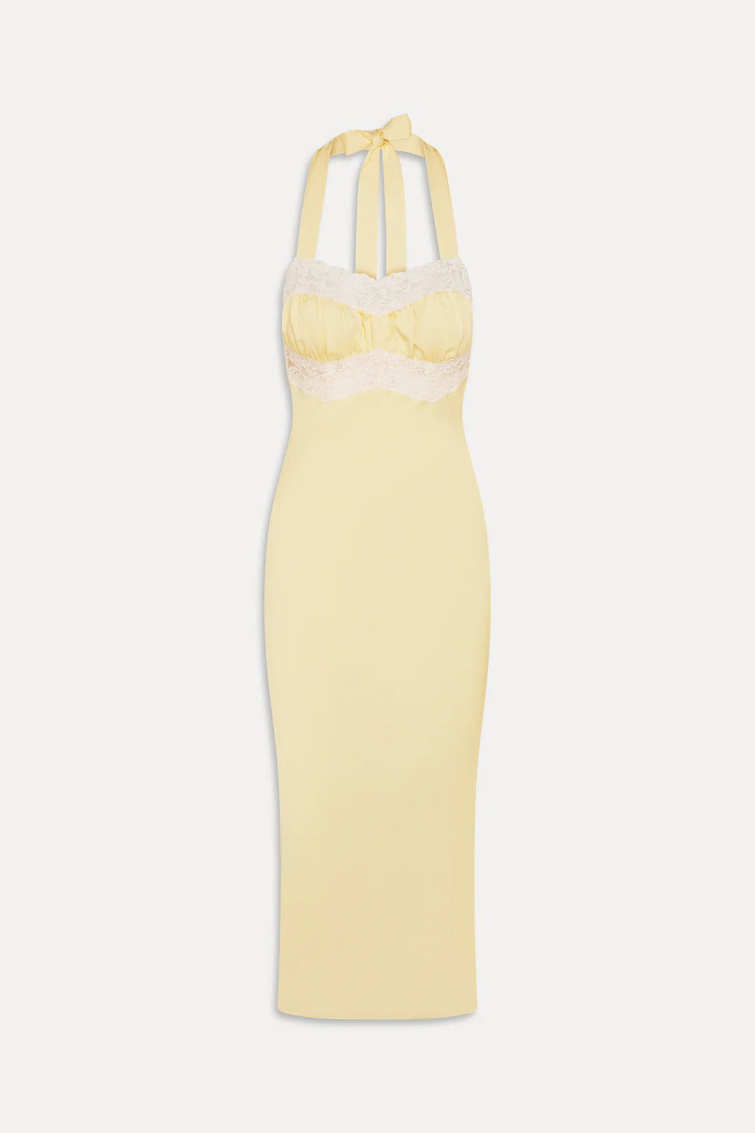 Frankies Bikinis Darcy Satin Midi Dress - Whipped Butter