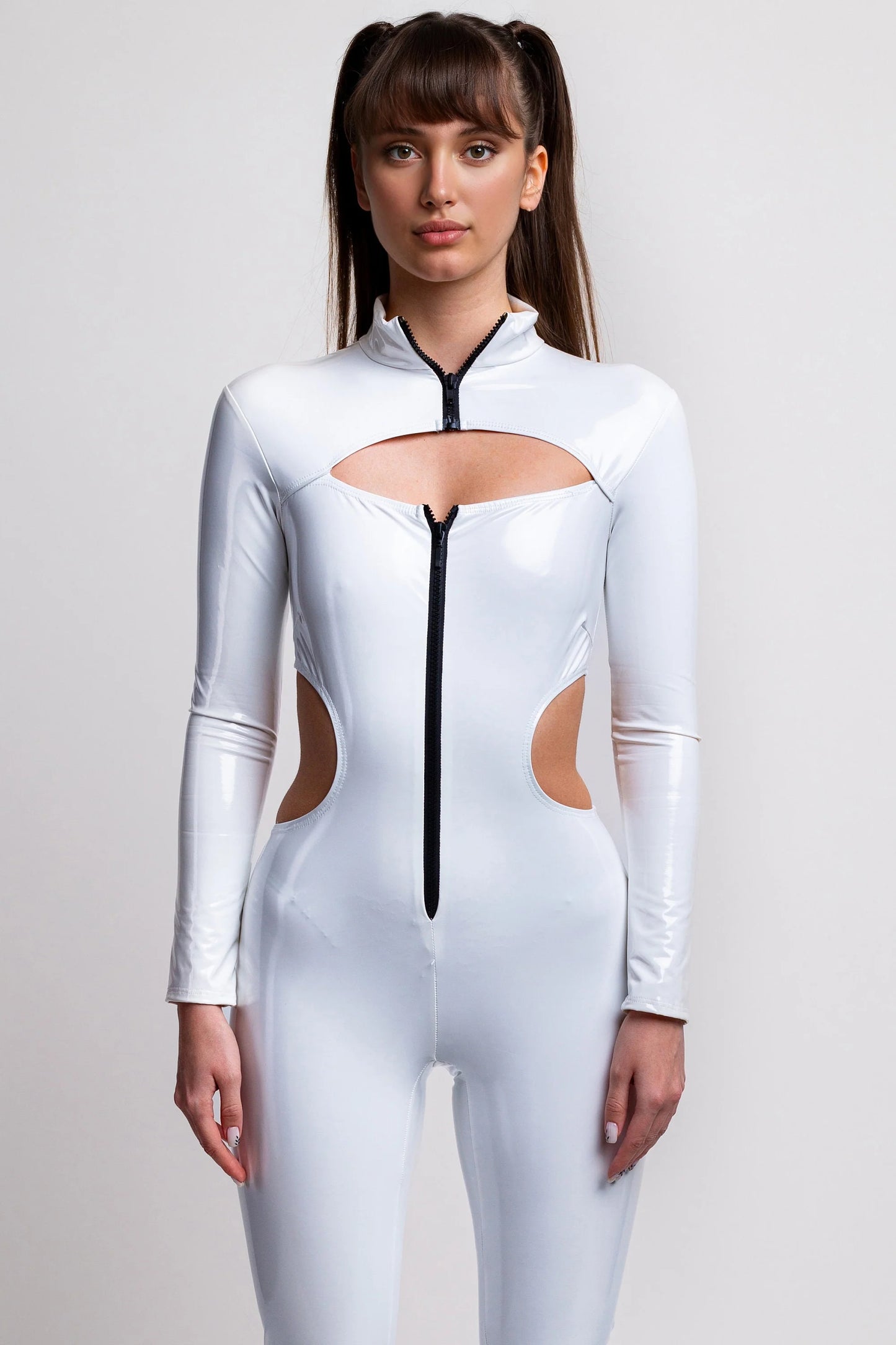 Domina White Vinyl Cutout Costume