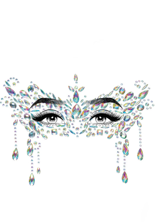 Clear Masquerade Adhesive Face Jewels Sticker
