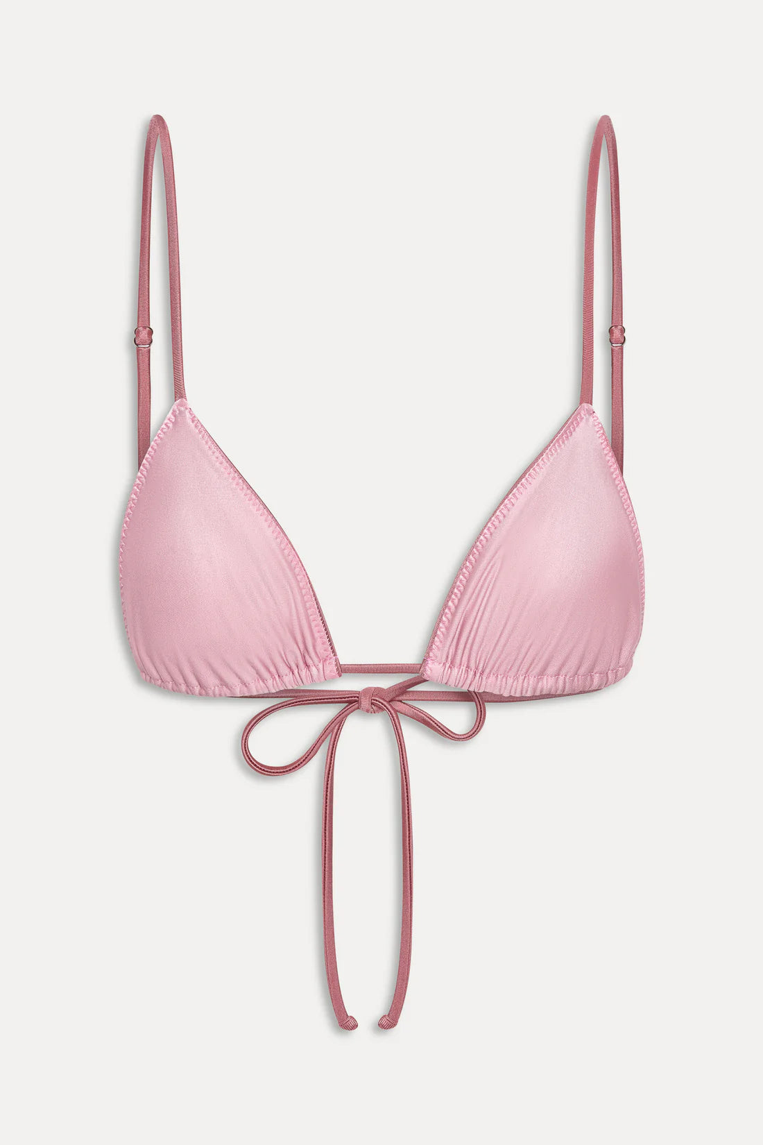 Frankies Bikinis Elena Satin Bikini Top & Tyra Satin Bikini Bottom - Sunset Pink