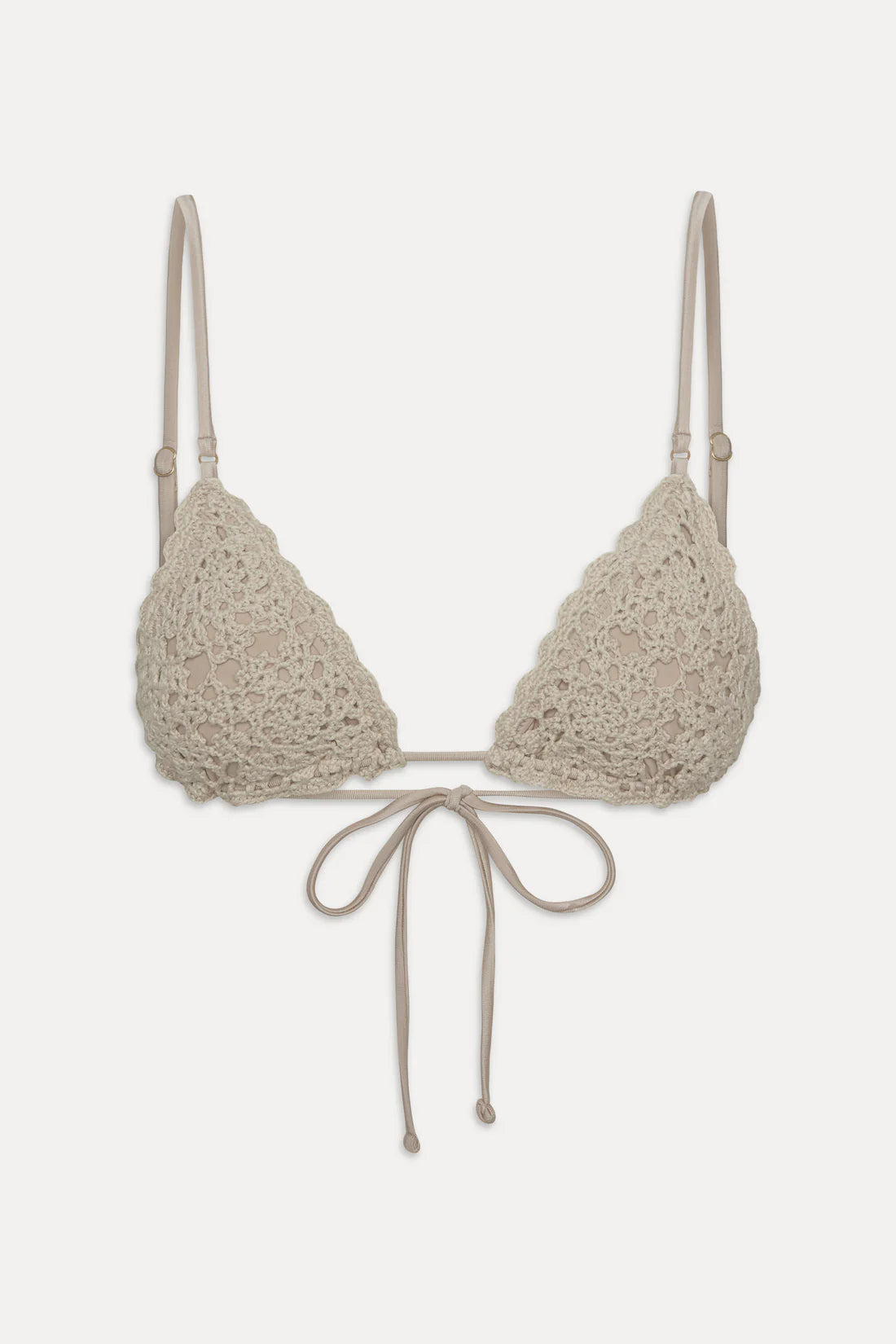 Frankies Bikinis Elena Crochet Bikini Top & Mackenzie Satin Bottom - Birthday Suit