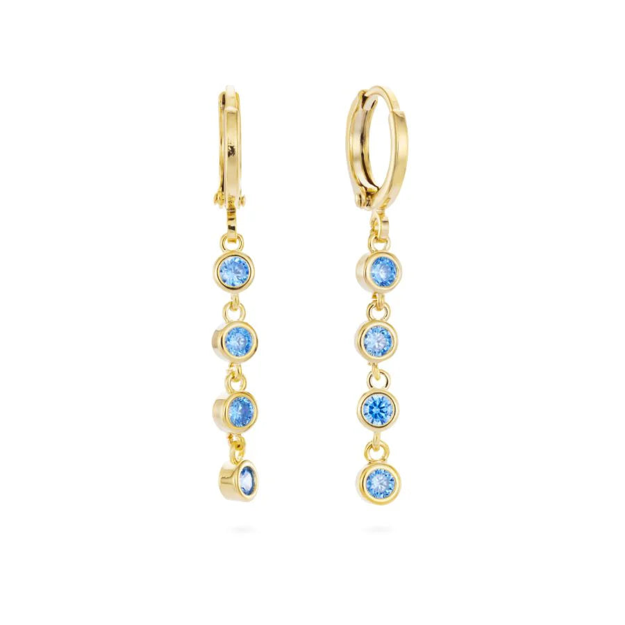 Bijoux De Mimi Ellica Droplet Huggie Earrings - Gold Turquoise