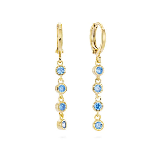 Bijoux De Mimi Ellica Droplet Huggie Earrings - Gold & Turquoise