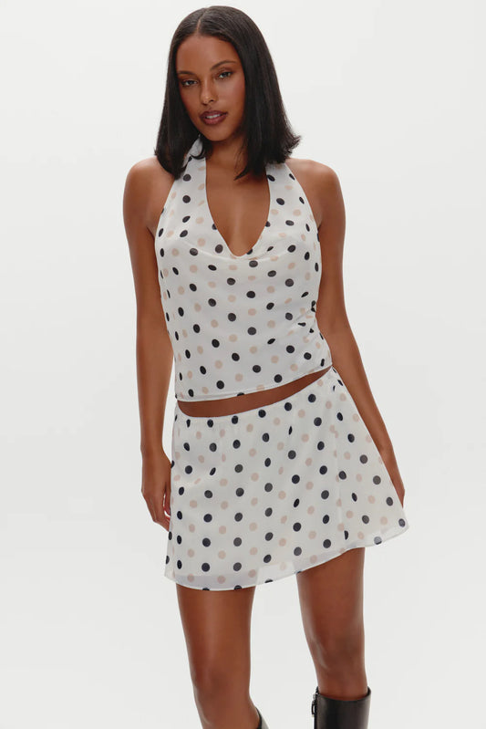 COMING SOON Frankies Bikinis Serenity Chiffon Mini Skirt - Moonstone