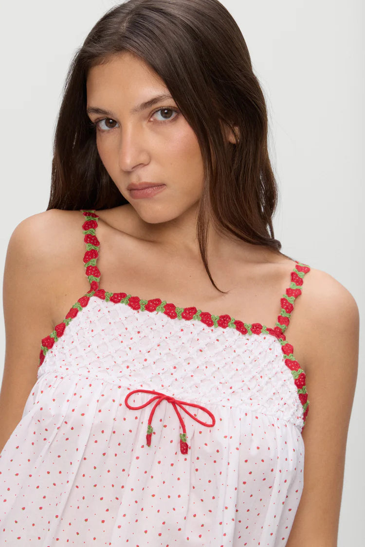 Frankies Bikinis Coppola Gauze Mini Dress - Tiny Berry